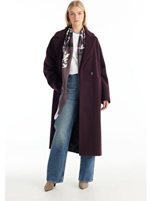 Ted Baker Bordo Yünlü Palto