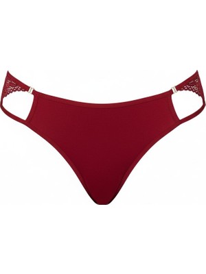Aria's Closet Bordo Bel Kısmı Dantelli Külot