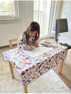 Yorni 145X100CM %100 Sıvı Geçirmez, Oyun Aktivite Masası Çok Amaçlı Örtü, Ister Yerde Ister Masada Kullan