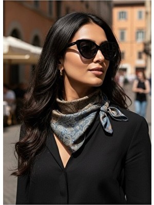 Mocha Paisley Desen 55X55CM Bandana/fular
