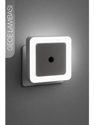 Telvesse Kare Otomatik Gece Lambası Işığa Duyarlı Karanlık Ldr Sensörlü Koridor Beyaz GC02