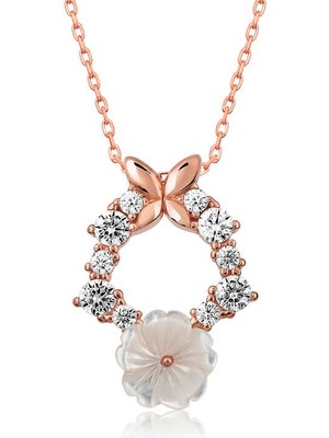 Erseyy 925 Ayar Gümüş Bahar Çiçeği Kadın Gümüş Kolye