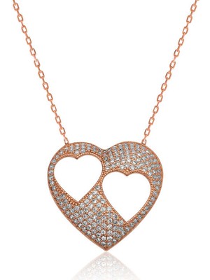 Erseyy 925 Ayar Gümüş Kalpli Kadın Gümüş Kolye