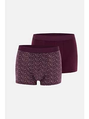 Dagi Mürdüm 2'li Desenli Pamuk Boxer