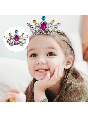 Gümüş Renk Taraklı Model Prenses Kraliçe Tacı 2 No 12X7 cm CHN-T775