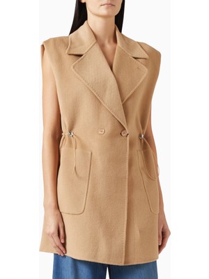 Marella Mole Yün Klasik Yelek, Çift Düğmeli, Zarif ve Yapılandırılmış Siluet