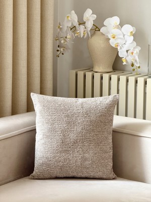 Aysa Home Decor Pure Düz Bej Tekli Kırlent Kılıfı