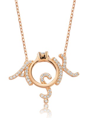 Erseyy 925 Ayar Gümüş Tek Taş Aşk Kadın Gümüş Kolye