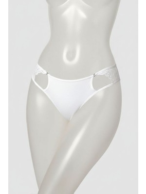 Aria's Closet Beyaz Bel Kısmı Dantelli Külot