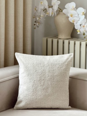 Aysa Home Decor Pure Düz Ekru Tekli Kırlent Kılıfı
