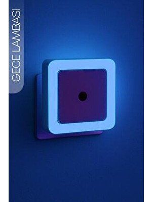 Telvesse Mavi Kare Otomatik Gece Lambası Işığa Duyarlı LDR Sensörlü Plastik Malzeme