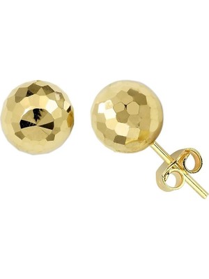 Zeya Kuyumculuk 14 Ayar Altın Aynalı Top Küpe