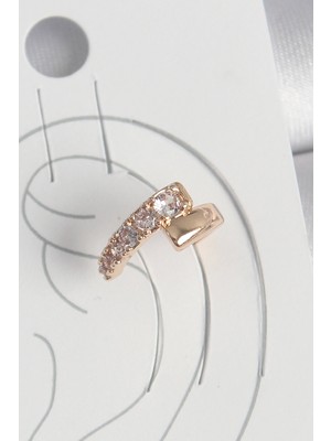 Pirinç Gold Renk Zirkon Taşlı Kadın Kıkırdak Küpe EB-53-VICE/(1395) 0006