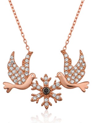 Erseyy 925 Ayar Gümüş Aşk Kuşları Kadın Gümüş Kolye