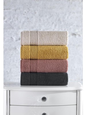 SHC4200 Plump 50X90 4'lü Havlu Seti Bej Gülkurusu Hardal Antrasit