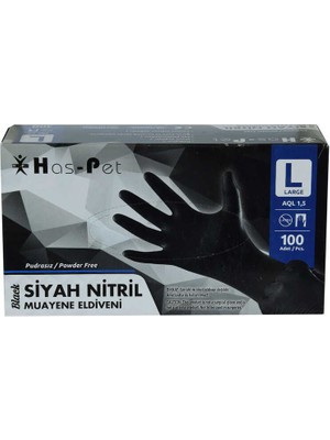 SHC4200 Pudrasız Siyah Nitril Eldiven Büyük Boy (L) 100 Lü Paket
