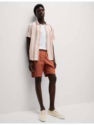 Marks & Spencer Keten Karışımlı Lastikli Bel Şort