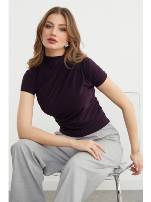 FullaModa Basic Yanları Büzgülü Bluz