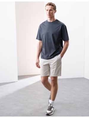 Marks & Spencer Pamuk Karışımlı Regular Fit Lightweight Chino Şort