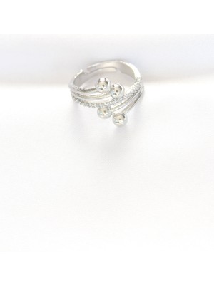 Topçuk Model Zirkon Taşlı Silver Renk Ayarlanabilir Yüzük EB-53-VICE/(1395) 2648