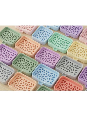 Printech3d Drenajlı Sabunluk / Delikli Sabun Tabağı (Beyaz, Siyah, Yeşil, Mavi, Bej, Sarı) – Tekli