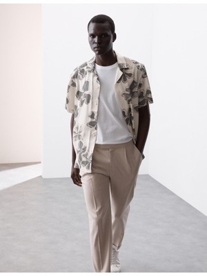 Marks & Spencer Çiçek Desenli Kısa Kol Gömlek