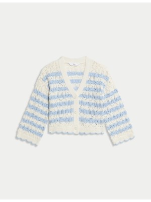 Marks & Spencer Pamuk Karışımlı Çizgili Hırka (2-8 Yaş)