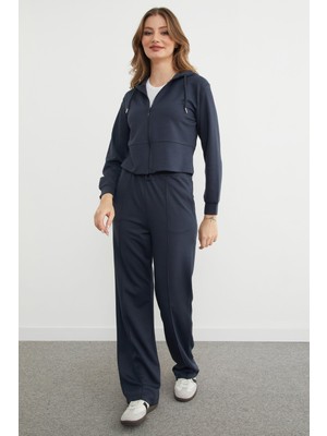 FullaModa Basic Kapüşonlu Çimalı Modal Eşofman Takımı