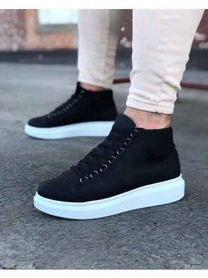 SHC4200 Siyah Bağcıklı Sneakers Yarım Bilek Bot