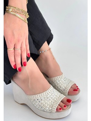 SHC4200 Moka Bej Triko Dolgu Topuk Terlik