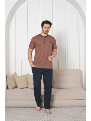 Asel Erkek Pamuklu Örme Cepli Pijama Takımı