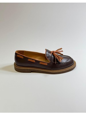Emienza Flora(Nova) Vegan Deri Kuşgözü Detaylıpüsküllü Bayan Loafer