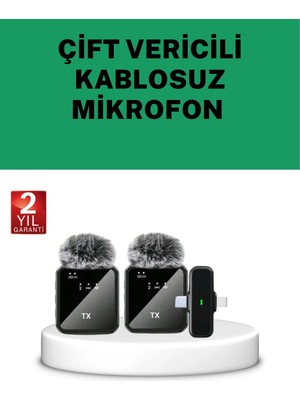Moresun Buğz Canlı Yayın ve Video Çekimleri Için Çiftli Kablosuz Yaka Mikrofon