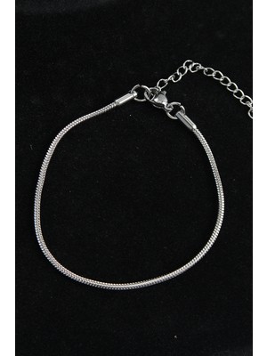 316L Çelik Oval Italyan Model Gümüş Renk Erkek Bileklik EB-53-VICE/(1395) 0493