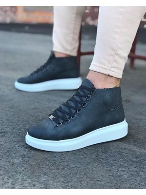SHC4200 Gri Bağcıklı Sneakers Yarım Bilek Bot