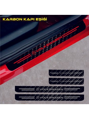 Volkswagen Vento Karbon Kapı Eşiği Oto Sticker 4 Adet