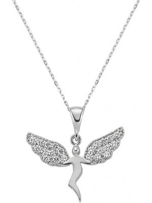 Menessa World 925 Ayar Gümüş Meleğim Kadın Gümüş Kolye