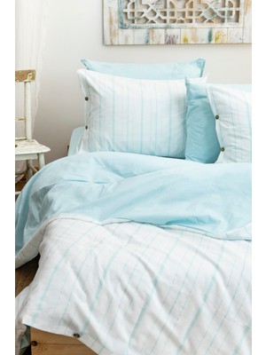 Marcalanya Doğal Ipliği Boyalı Çift Kişilik Pamuklu Nevresim Takımı Kutulu Duvet Cover Set (Lastikli Çarşaf)