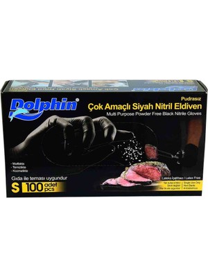 SHC4200 Pudrasız Siyah Nitril Eldiven Küçük Boy (S) 100 Lü Paket