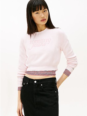 Tommy Hilfiger Tjw Chenille Logolu Crop Kazak