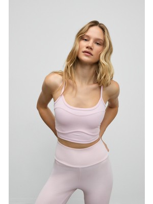 Urban Beat Grovıx Kadın Yumuşak ve Esnek Dokulu Sırtı Halter Göğüs Pedli Askılı Pembe Spor Sütyeni