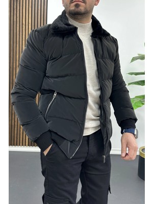 Edwox Erkek Slim Fit Karbon Deri Mont Füme EDW440