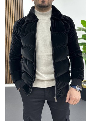 Edwox Erkek Slim Fit Karbon Deri Mont Siyah EDW440