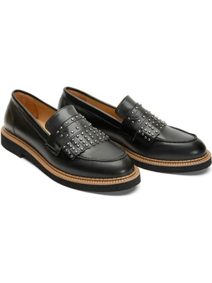 Emienza Iris Vegan Deri Bant ve Trok Detaylı Bayan Loafer