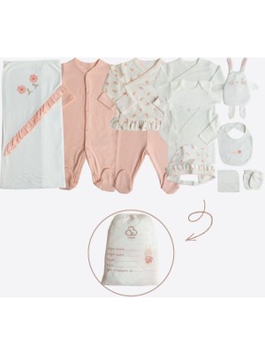 Kitikate Organik Lovely Flowers 12'li Hastane Çıkış Seti Pembe