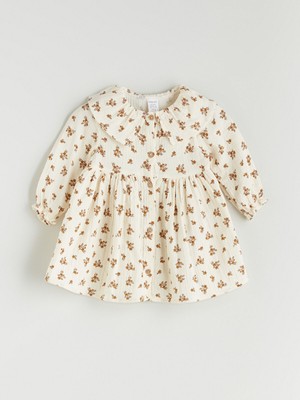 Lc Waikiki Yeni Sezon Bebe Yaka Çiçekli Kız Bebek Müslin Elbise