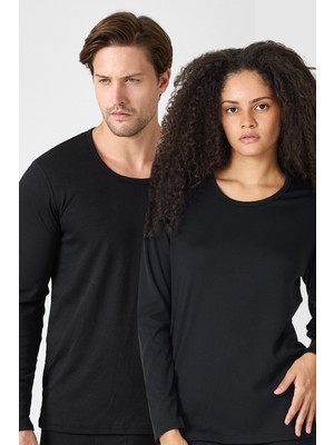 Malabadi Unisex Siyah Açık Yaka Uzun Kollu  Termal Içlik 343