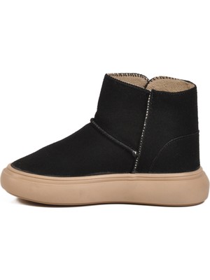 Ayakmod Siyah Süet Cırtlı Unisex Çocuk Bot 823760 P