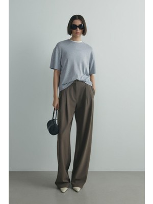 Suud Collection Gri Atlas Basic Tişört