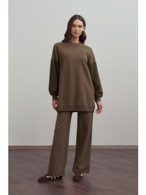 ALLDAY Haki-Pamuklu Dantel Garnili Eşofman Takımı